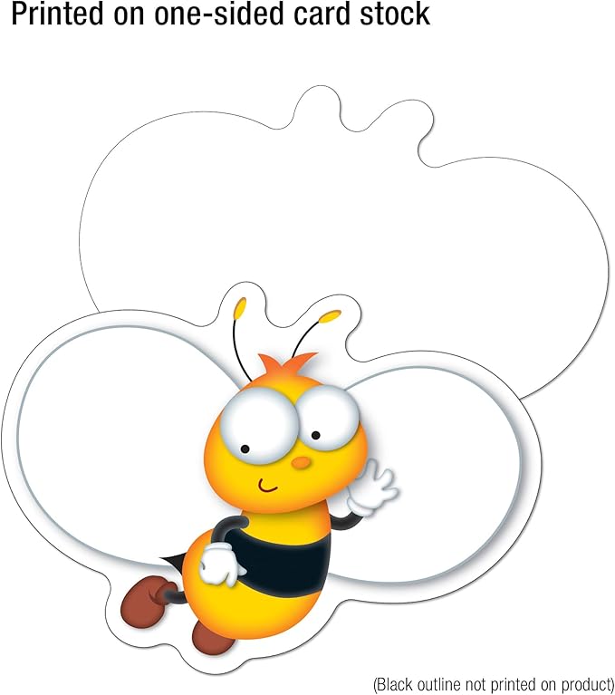 Carson Dellosa 45-Piece Buzz-Worthy Bee Bulletin Board Cutouts, Bumble Bee Cutouts for Bulletin Board, Spring Classroom Décor, Elementary and Seasonal Classroom Décor