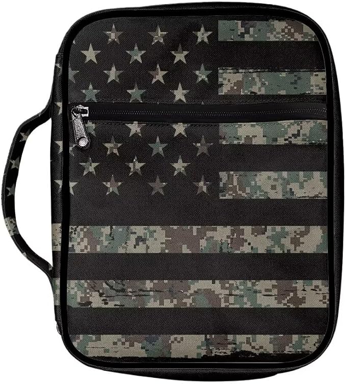 Catinaar American Flag Camo Bible Bag for Boys, Men & Kids - Bible Carrying Case Holder for Girls & Women
