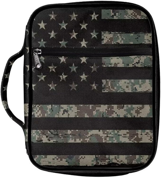 Catinaar American Flag Camo Bible Bag for Boys, Men & Kids - Bible Carrying Case Holder for Girls & Women