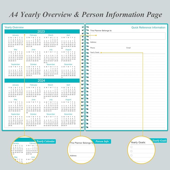 Undated Planner Pro - 8.5" x 11" Weekly & Monthly Planner to Achieve Goals & Increase Productivity, 12 Months Undated Agenda Daily Planner, Start Anytime, Teal