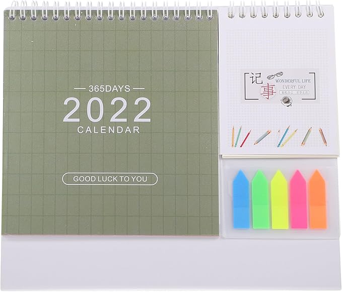 Mobestech Creative Desktop Planner Calendar with Memo Space Sturdy Multifunctional Monthly Schedule Organizer for Home Office Assorted Color