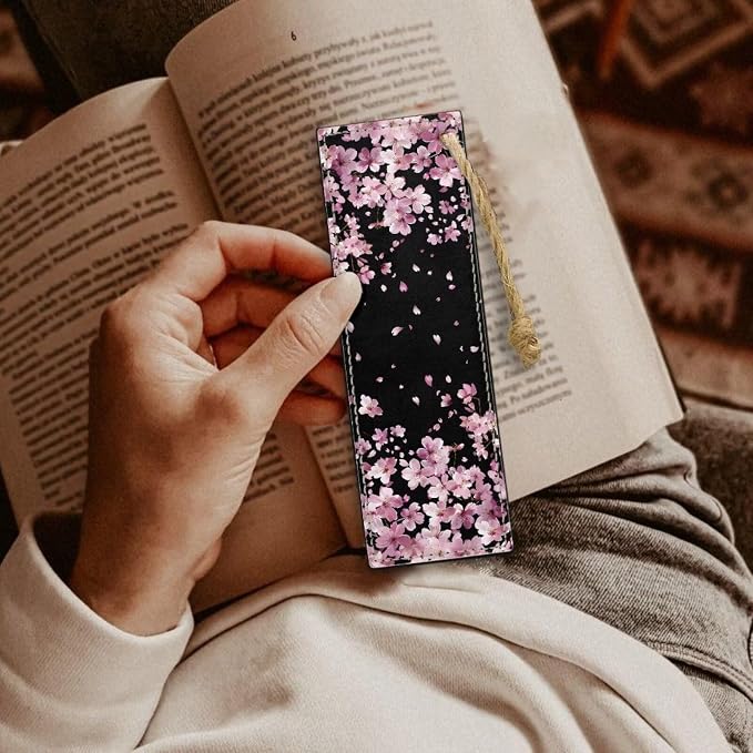 2 Pieces Bookmark for Men Women Book Lovers Ideal for Birthday Present, Teachers Appreciation Pink Cherry Blossoms Bookmarks for Women Teacher