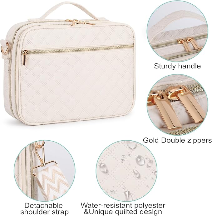 2 Compartment Bible Cover for Women,Large Bible Case with Handles Shoulder Strap,Carrying Bible Bag Scripture Case Church Bag Bible Protective with Pocket