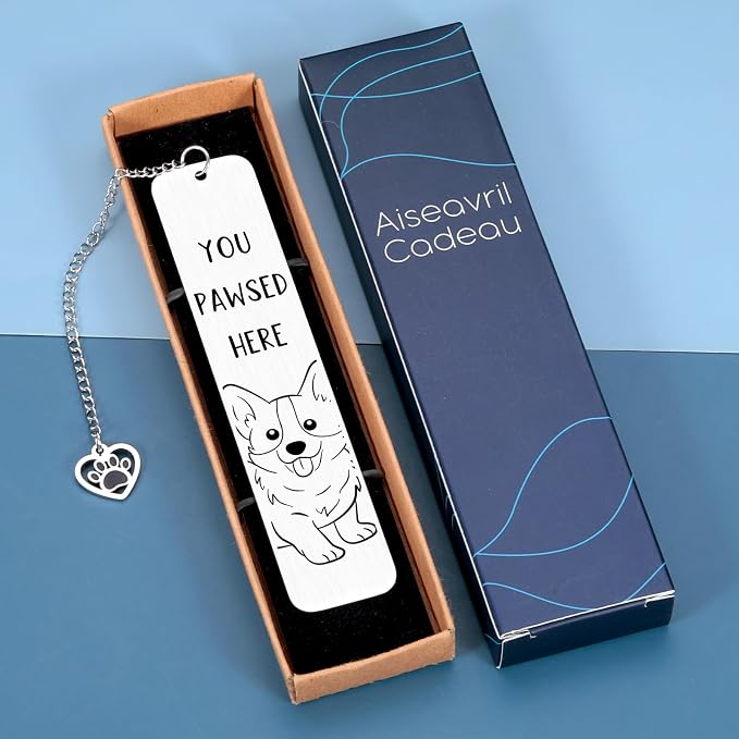 Corgi Dog Bookmark for Dog Lovers Gifts for Women, Corgi Gifts for Corgi Lovers, Dog Mom Gifts for Women, Cute Bookmarks Book Club Gifts for Readers Book Lovers Women, Book Marks for Reading Women Men