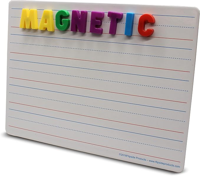 Flipside Products 9" x 12" Magnetic Lined Two-Sided Dry Erase White Boards, Class Pack, Double Sided Lapboard for Class, Reusable for Group Participation, 24 Pack
