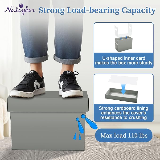 File Organizer Box with Lid & Handle, Heavy Duty Hanging File Folder Storage Boxes for Letter Size, Portable Filing Organizer for Office, Home, Classroom, Greige 4 Pack