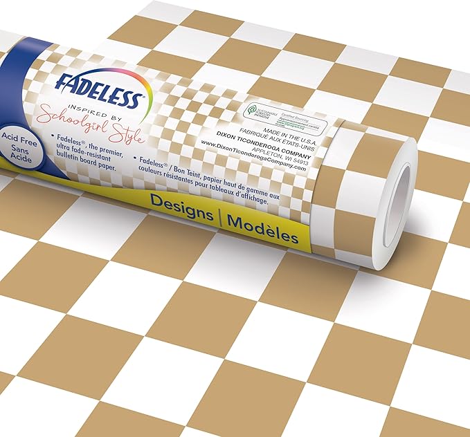 Fadeless Schoolgirl Style Bulletin Board Paper, Sweater Weather, 47.25" x 12', 1 Roll