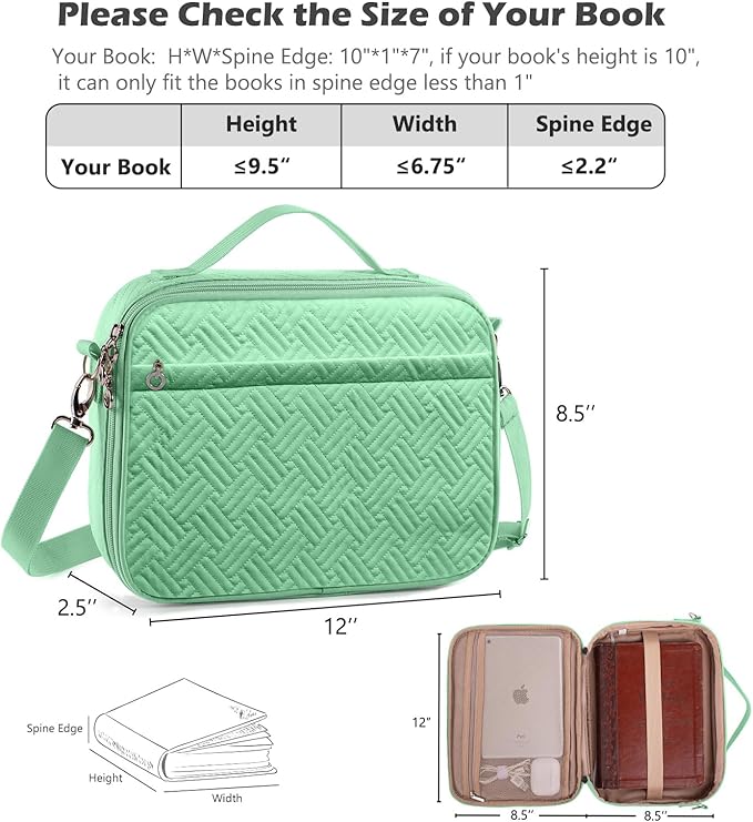 IMAGINING Bible Cover for Women - Stylish Large Bible Covers - Bible Case with Handles - Bible Bag Journal Case - Bible Carrying Case for Women - Bible Gift - Book Protector for Book Lovers