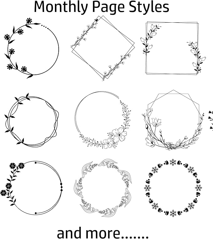 2026 Monthly Planner Calendar Refills for 7,8,9,11 Disc Mini, Classic, Skinny, Junior, Big size Discbound, Happy Planners, Loose-Leaf Inserts, 12 Month (7 Disc Mini, Flowers)