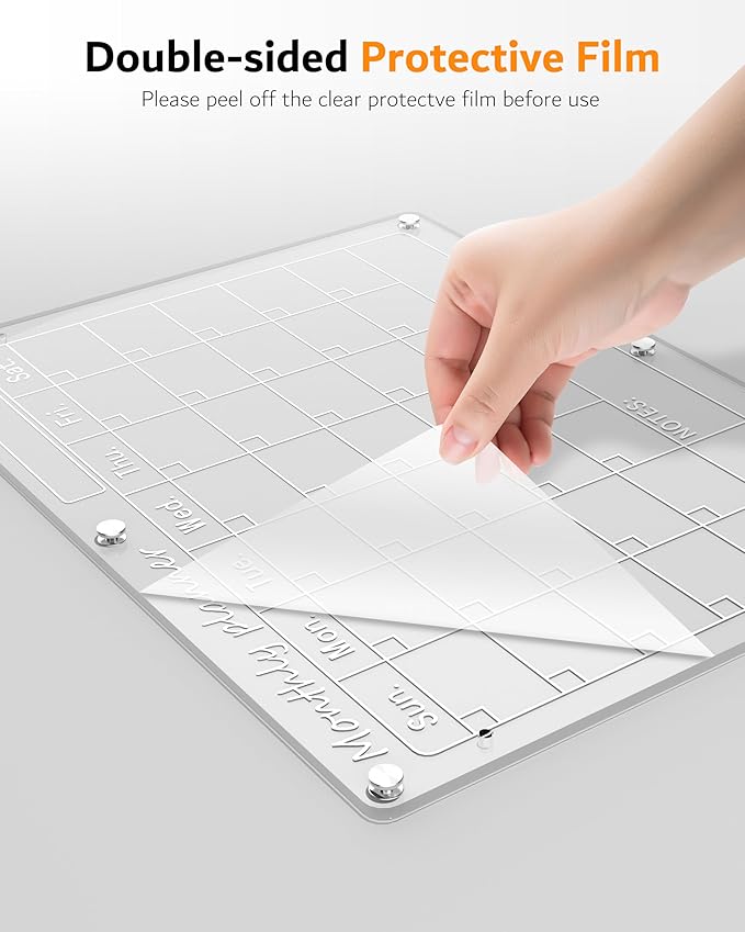 Magnetic Acrylic Calendar for Fridge,3 Pack 11"x15" Clear Fridge Calendar Dry Erase Planning Boards Set Includes 6 Colorful Highlight Markers,Magnetic Pen Holder and Erase Towel