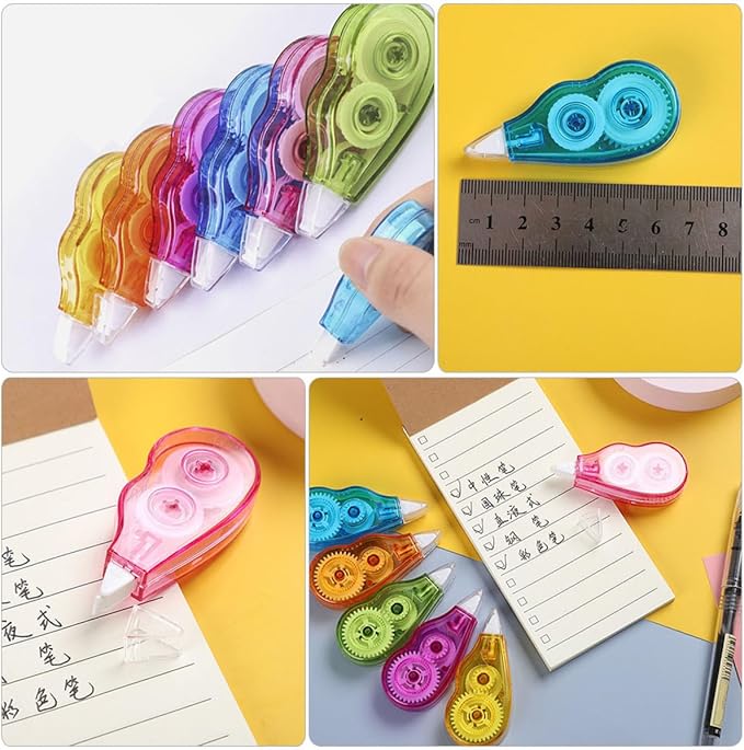 NOLITOY 6pcs Correction Tape Set 72m Long Candy Color Practical School Supplies Portable Stationery for Students and Office Use
