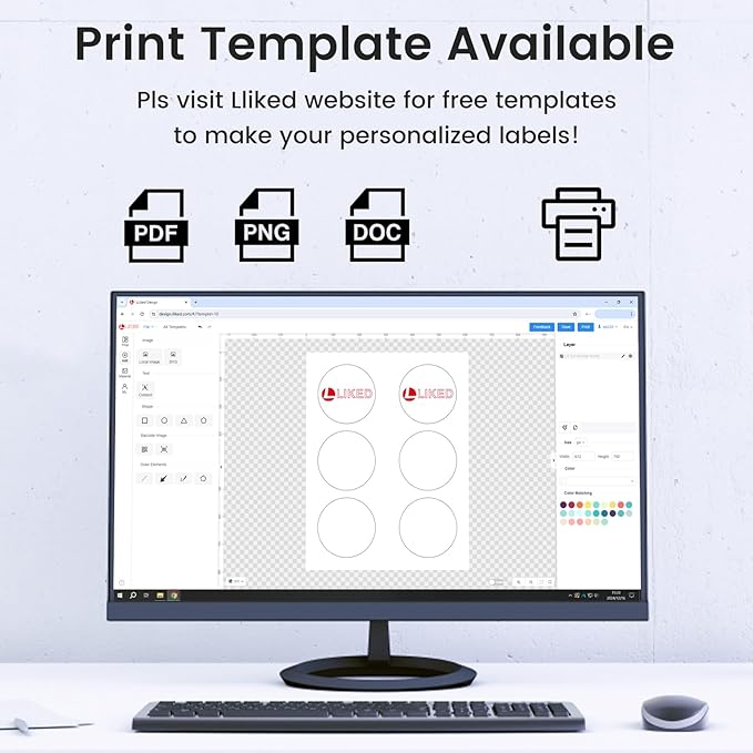 L LIKED Printable Round Labels，505 Matte White Circle Stickers with 4 Assorted Sizes（Diameter 1"，1.5"，2"，3"）, for Laser/Inkjet Printer