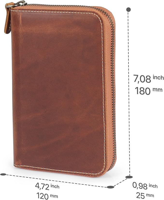 Londo Genuine Leather Padfolio – Portfolio Folder with Pencil Holder, Notepad & Zipper Closure for Business, Office & Travel