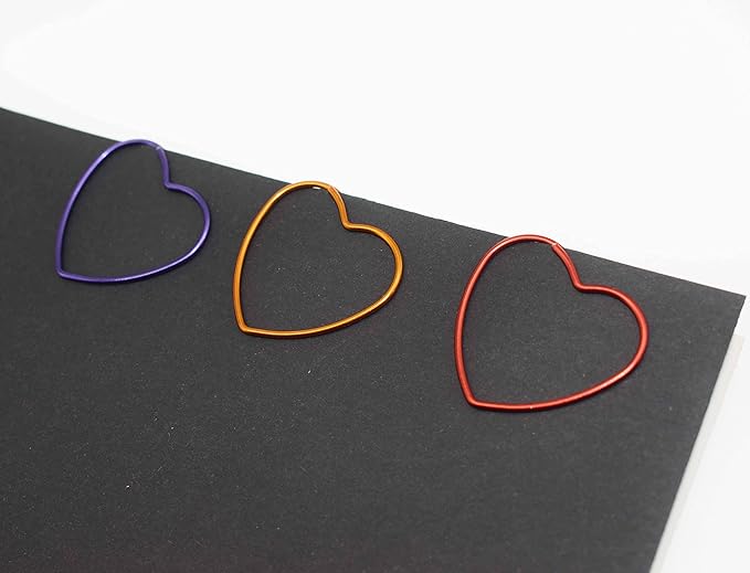 Purple Heart Paper Clips (50 Pcs), Mothers Day Teacher Appreciation Gifts