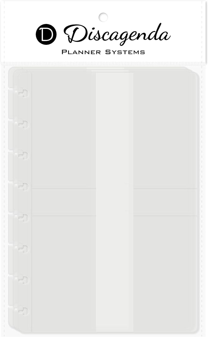 Discagenda Clear Card Holder [2nd Edition] A5 (5.8x8.3in), 3 Pack for Discbound Planner Personal Organizer