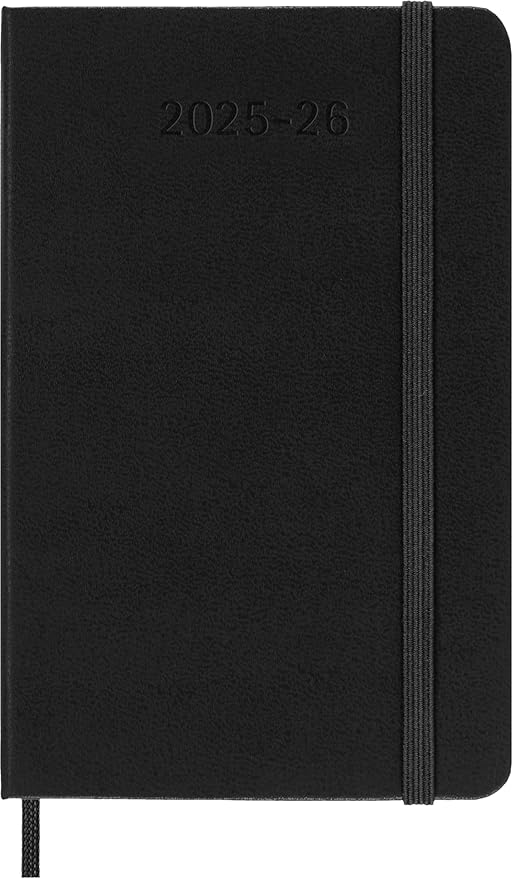 Moleskine Classic 18 Month 2025-2026 Weekly Horizontal Planner, Hard Cover, Pocket (3.5" x 5.5"), Black, 208 pages
