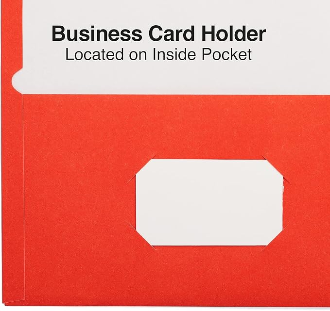 Staples School Grade 2‑Pocket Folders, Orange, Letter‑Size Durable Paper File Folders for Classroom & Office Organization, 25/Box
