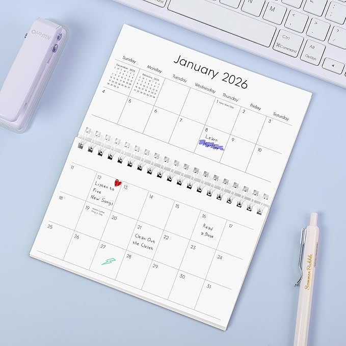 KONVINIT Pocket Calendar 2025-2027, Small Pocket Calendar 2026 for Purse - 3.5”×6.5” - Runs from July 2025 until December 2027, 2026 Monthly Planner with Coil for Organizing