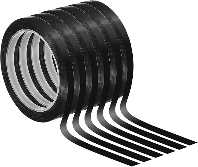 PATIKIL 5/16" Whiteboard Tape, 6 Pack Thin Dry Erase Tape for Graphic Chart Marking DIY Art, Black