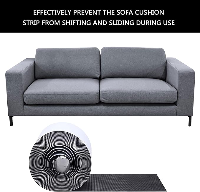 2Rolls 4.4Inchx20ft Sofa Cushion Tape Cushions Slip Tape Grip for Reduce Couch Cushions Sliding Adhesive Strips