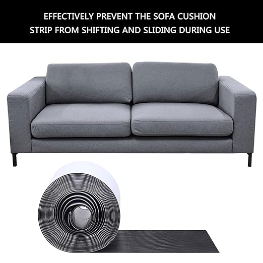 2Pcs Sofa Cushion Tape 4.4Inchx20Feet Cushion Grip Pad Heavy Duty Adhesive Strips Sofa Cushions Slip Grip