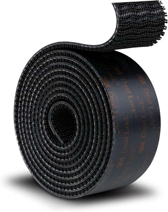 3M Dual Lock SJ3550 Reclosable Fastener 1''×6Ft, Black Heavy Duty Mounting Tape Strong Adhesive with Interlocking Mushroom-Shaped Heads for Indoor and Outdoor Use