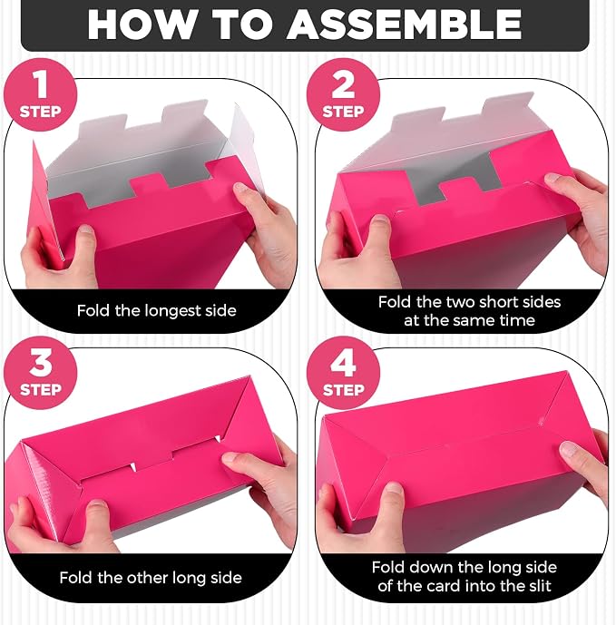 Jutom 48 Sets Magazine File Holders Foldable Cardboard Magazine Holder with White Label Stickers Desktop File Storage Box for Office Home Classroom Desk Document Organization(Pink)