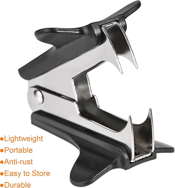 MECCANIXITY Staple Remover Tools, Staplers Puller Steel Jaw for Office Home Desktop Accessory, Black Pack of 2