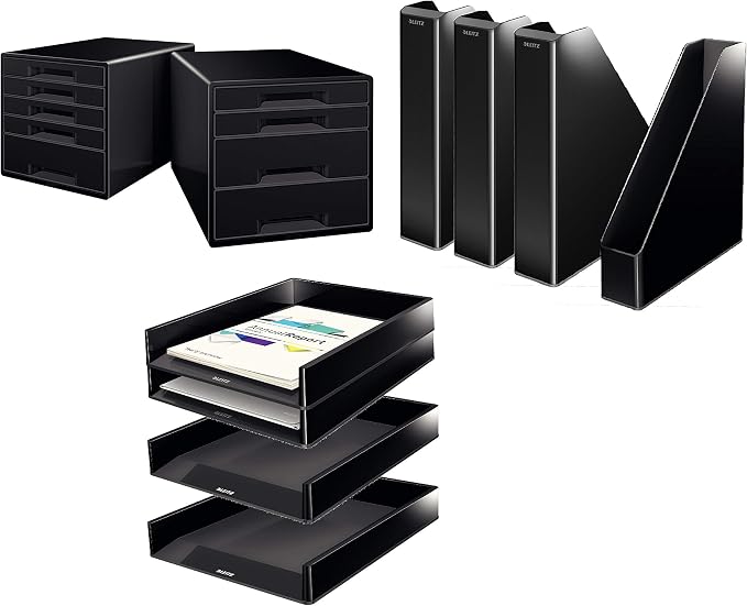 Leitz Wow Desk Accessories Shelf Package Black White (Shelf Package, Black)