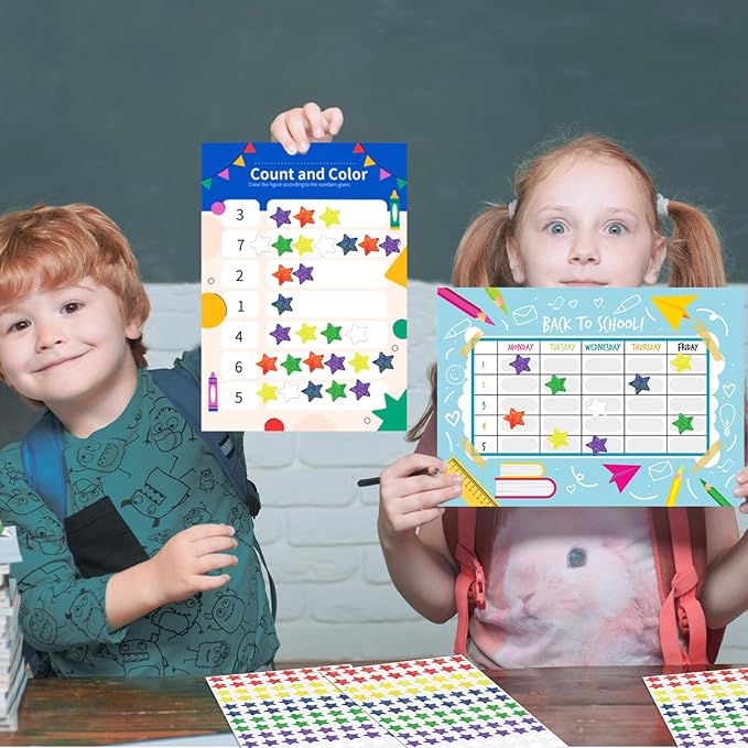 0.6 Inch Shiny Star Stickers,2016 Holographic Rainbow Small Star Stickers for Kids Reward, Behavior Chart, Student Planner and School Classroom Teacher Supplies