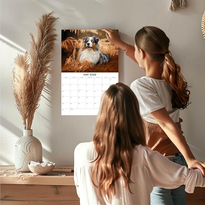 2025 2026 Australian Shepherd Calendar - Dog Breed Monthly Wall Calendar - 12" x 18" Open - Thick No-Bleed Paper - Giftable - Academic Teacher's Planner Calendar Organizing & Planning - Made in USA