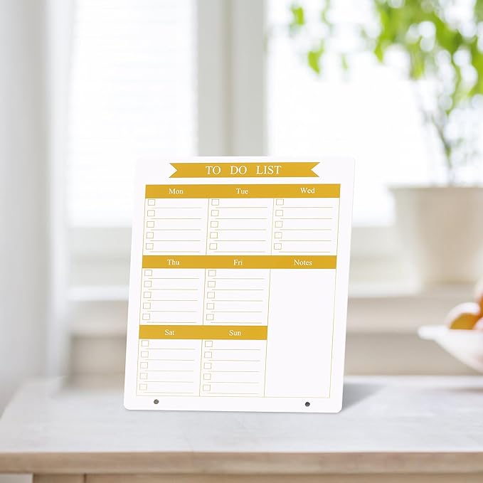 Weekly Planner Dry Erase Board for Desk,10''x12'',Acrylic Desk Calendar to Do List Planner Board with Stand, for Home Office School