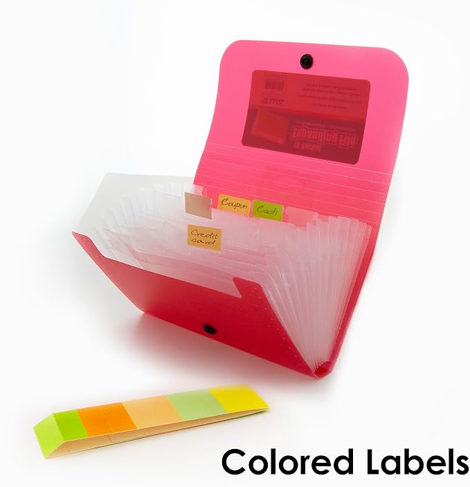 BAZIC 5-Pockets Coupon/Personal Check Size Expanding File