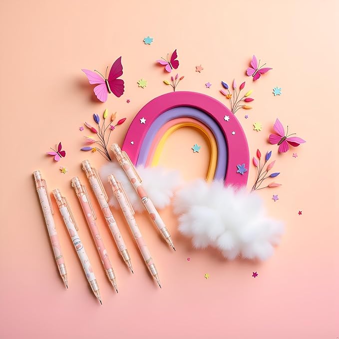 Jowxsx 1Pc Pink Mechanical Pencil 0.5mm Pencil Refill Automatic Pencils Cute Peach Press Automatic Mechanical Stationery School Office Supplies Writing and Correction Supplies