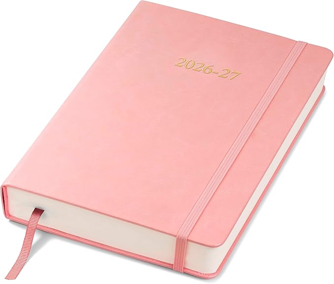 Wykeham's Executive 2026-27 Daily Journal Planner – Customization Available – Mid-Year Academic Diary (Rose, 8.5"×5.5")