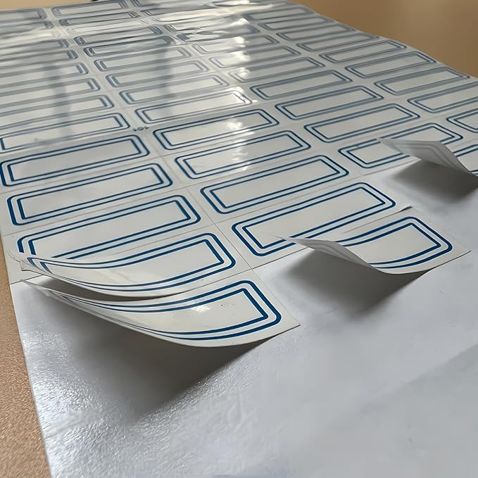 3400 Pack 1.1" x 0.5" Small Blue Border White Labels Stickers for Writing, Price Stickers-Product Tags, Key Tags,Adhesive Label,Rectangular Color Coded Write