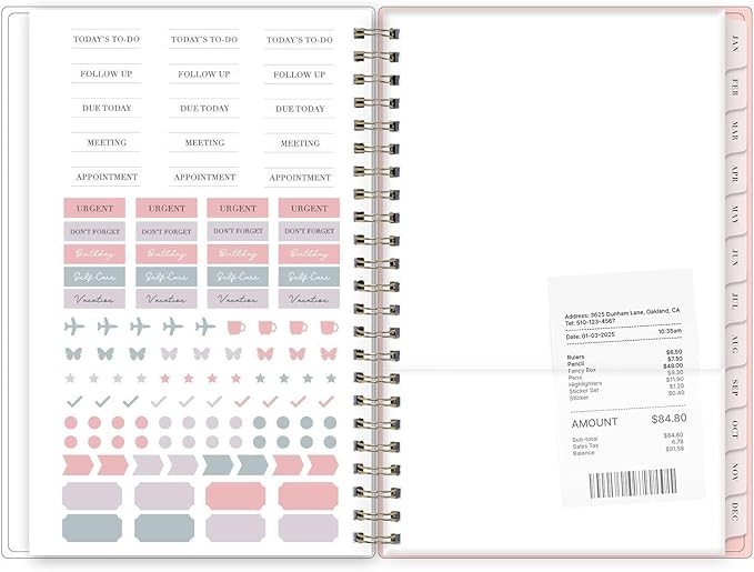 Blue Sky Rachel Parcell 2027 Weekly and Monthly Planner Calendar, January 2027 - December 2027, 5" x 8", Clear Pocket Cover, Durable Twin Wire Binding, Laminated Tabs, Pocket, Stickers, Cherie