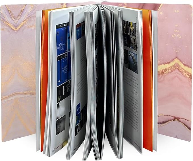 Dreaweet Pink Marble Print Book Covers, Stretchable Jumbo Book Sleeves for Hardcover Books Textbooks up to 9 x 11 Inches, Reusable Washable Protective Textbook Covers for Adults Teenagers