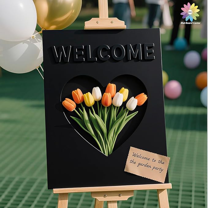 Mat Board Center, Pack of 10 Acid-Free Foam Boards, 20x24 inch Black Foam Boards, 3/16" Thick
