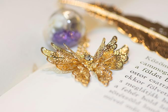 Teacher Appreciation Gifts for Women - Metal Feather Bookmark with 3D Butterfly Charm – Mother’s Day Gifts for Mom, Thank You Gifts, Book Lover Gift Under 10 Dollars, Gift Box Included