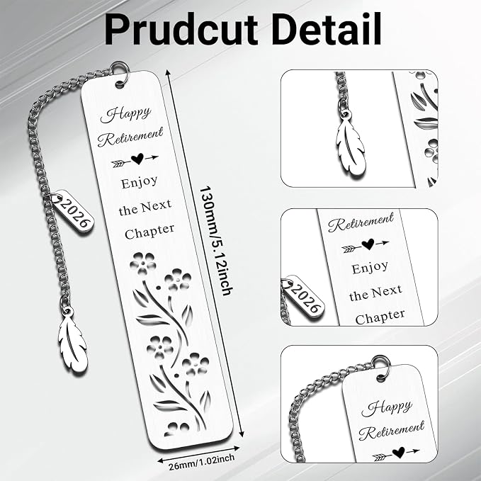 2026 Retirement Bookmark Gifts for Women Men Retirement Gifts for Coworker Colleague Employee Work Bestie Appreciation Gift for Retired Teacher Nurse Coach Going Away Leaving Gift for Boss Leader