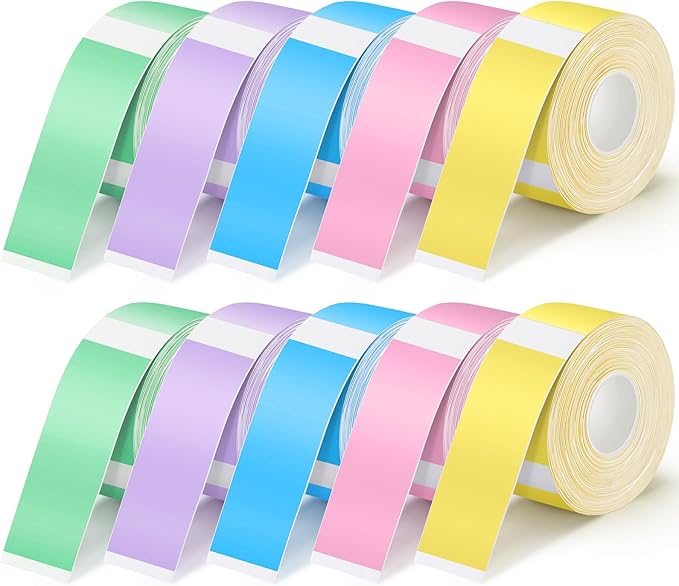 Gersoniel 1600 Pcs Label Tapes Compatible with D30 Label Printer Laminated Labeling Stickers Thermal Labels for Home Office