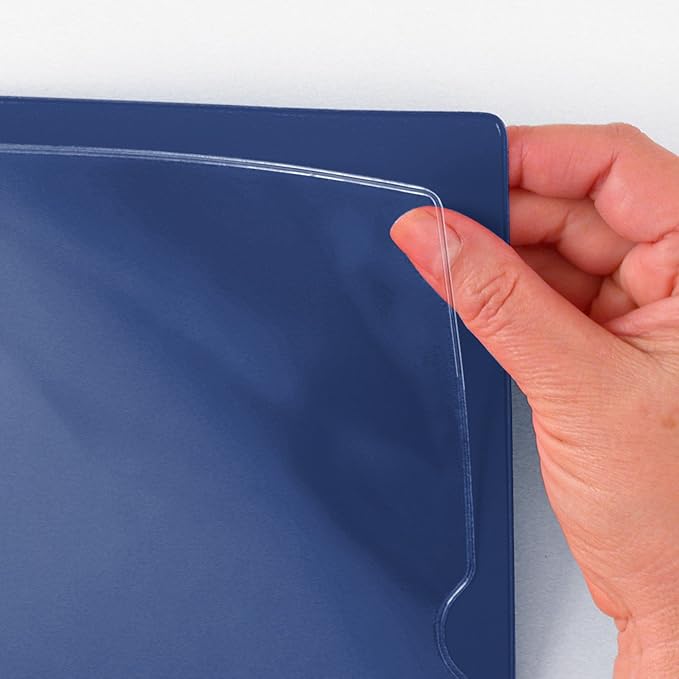 StoreSMART - Paperwork Organizers - 20-Pack - Blue Plastic Back, Clear Plastic Front - Heavy Duty - PF8511PQB-20