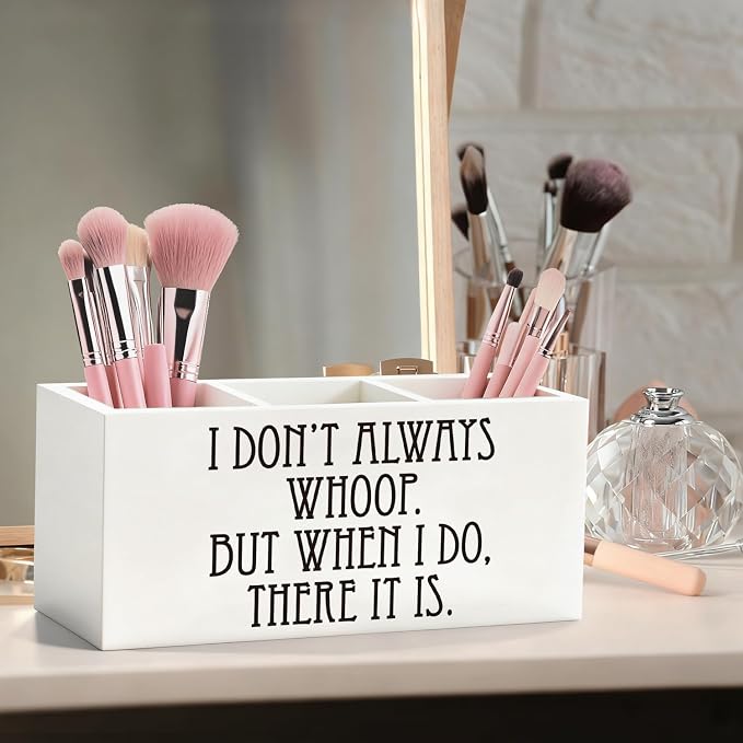 Funny Pen Pencil Holder, Funny Coworker Gifts for Women Men Wood Desk Organizer and Accessories, Office Humor Gifts Pen Holder Desk Organizer for Office Workplace Tabletop