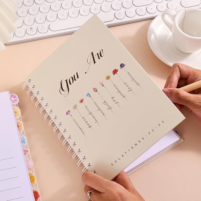 Galatians 5:22-23 Christian Prayer Planner, Weekly Devotional Journal with Bible Study Sections, Hardcover Coil Bound for Spiritual Growth, 54 Weekly Prayer & 53 Bible Summary & Scrapbook & Stickers