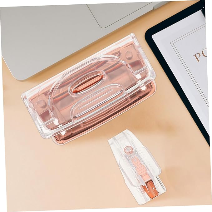 LALAFINA 2sets Cardboard Puncher and Stapler Remover Set Portable Office Staple Puller Design for Accurate Positioning and Efficient Task Completion