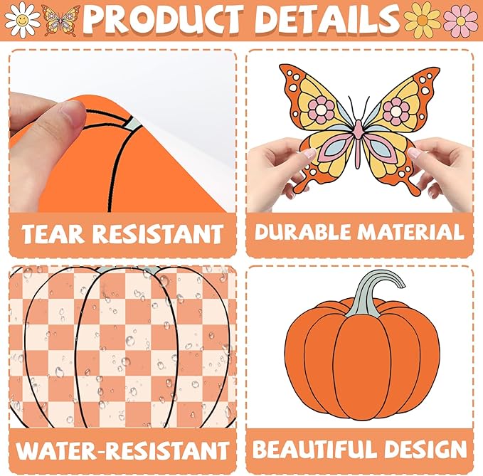 Groovy Thanksgiving Pumpkin Bulletin Board Set Thanksgiving Classroom Bulletin Board Decorations Groovy Peace Love Paper Cutouts Fall Pumpkin Classroom Boarders for School Chalkboard Wall Decor
