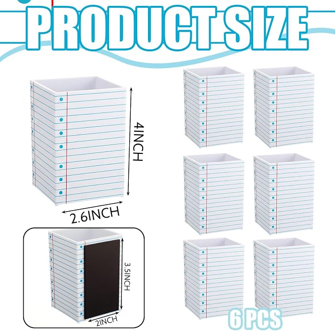 6 Pcs Notebook Classroom Decor Classroom Magnetic Storage Boxes Magnetic Storage Containers Plastics Pen Holder for Refrigerator Whiteboard Home Office School Organizer Supply
