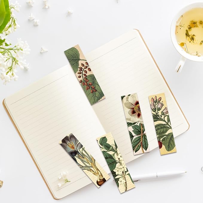 30 Pcs Vintage Aesthetic Bookmarks for Kids Plant Theme Funny Bookmark Natural Plant Bookmark for School Office Students Teens Book Reading Lovers Classroom Favors