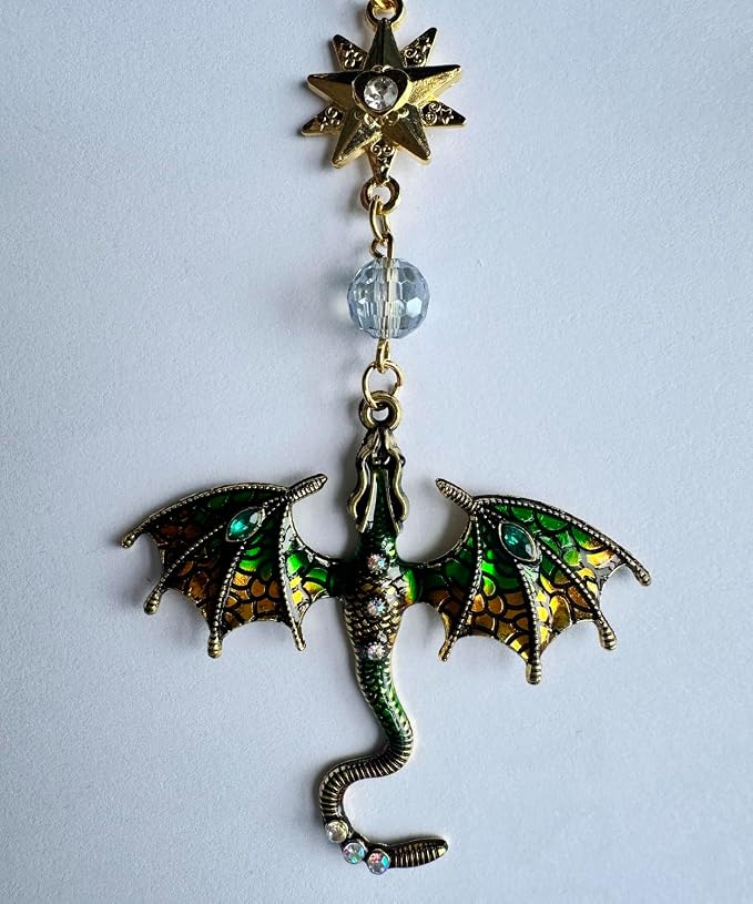 Letter Opener Envelope Slitter Mail Opener Tool Fourth Wing Fantasy Dragon Sword Bookmark, Inspirational Bookmarks for Book Lovers, Bookworm Reader School Office Supplies Gift Green Dragon
